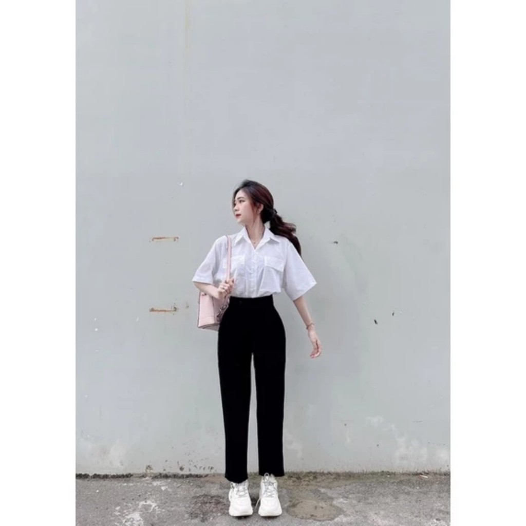 Quần Baggy nữ, Tây Học Sinh Nữ Quần Học Sinh Lưng Cao Có phù hợp cho di làm đi học tôn dáng hót