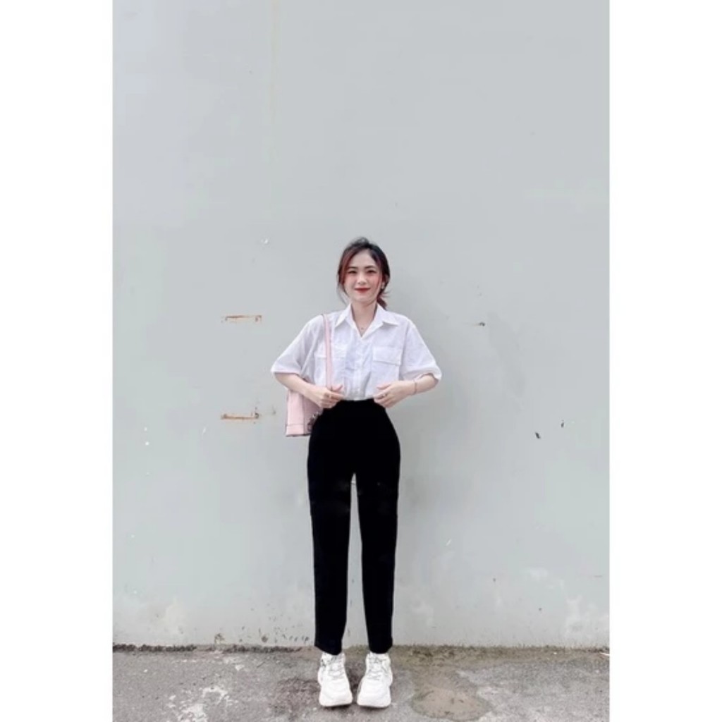 Quần Baggy nữ, Tây Học Sinh Nữ Quần Học Sinh Lưng Cao Có phù hợp cho di làm đi học tôn dáng hót