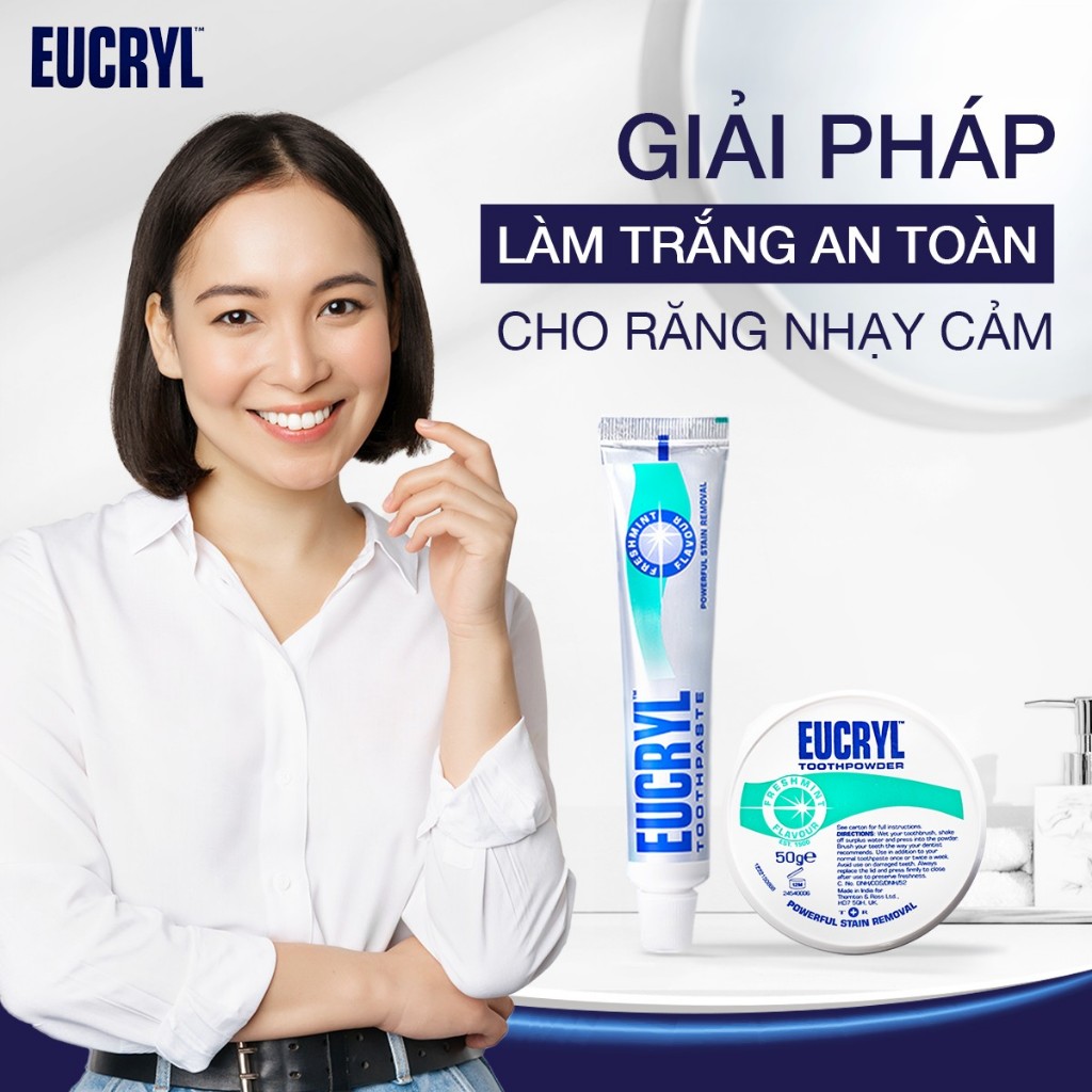 [Chỉ còn 60.9K sau khi áp voucher] Combo 2 Kem đánh răng Eucryl hỗ trợ làm trắng răng (2x62g)