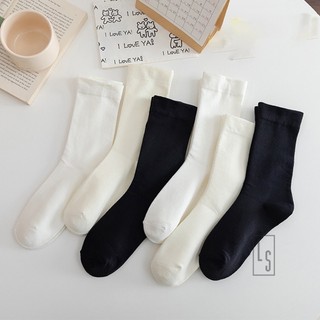Tất cao trơn cổ nhún pastel - vớ mỏng trơn màu basic