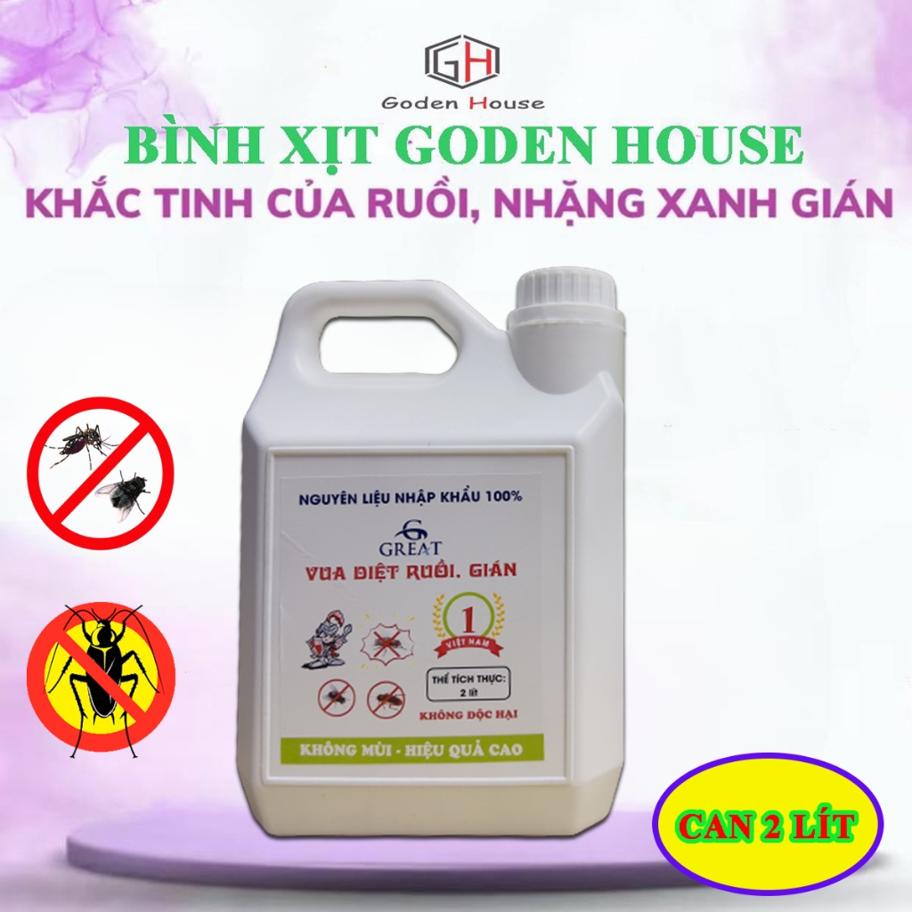 Chai xịt diệt ruồi gián Goden House không mùi nguyên liệu thảo dược nhập