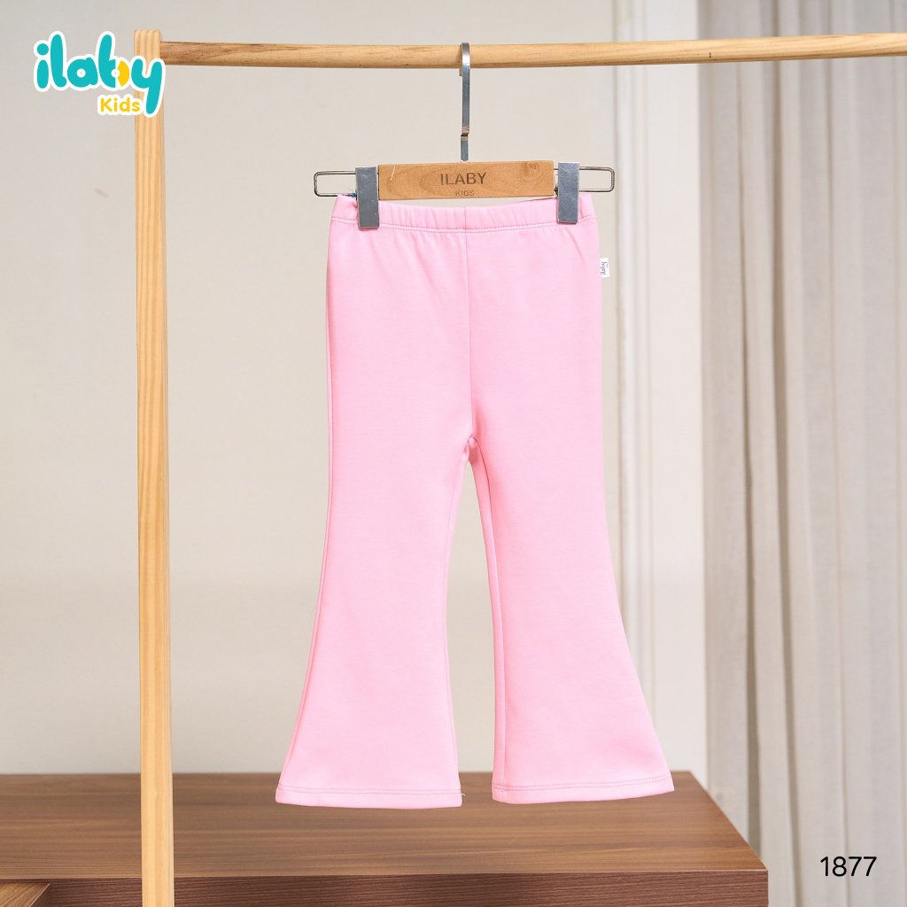 Quần legging cho bé gái ILABY ống loe chất liệu thun cotton co dãn 4 chiều, 3 màu cho bé 10-35kg