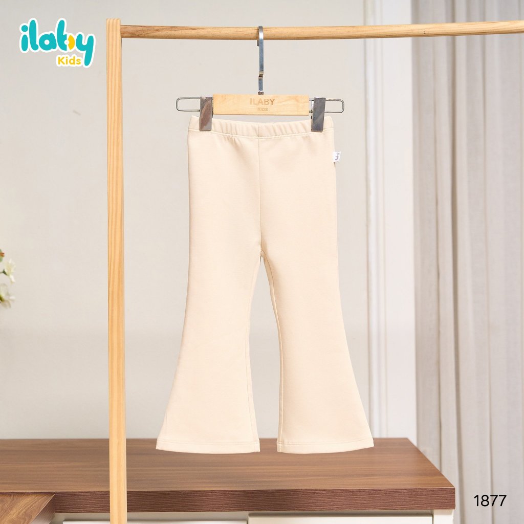 Quần legging cho bé gái ILABY ống loe chất liệu thun cotton co dãn 4 chiều, 3 màu cho bé 10-35kg