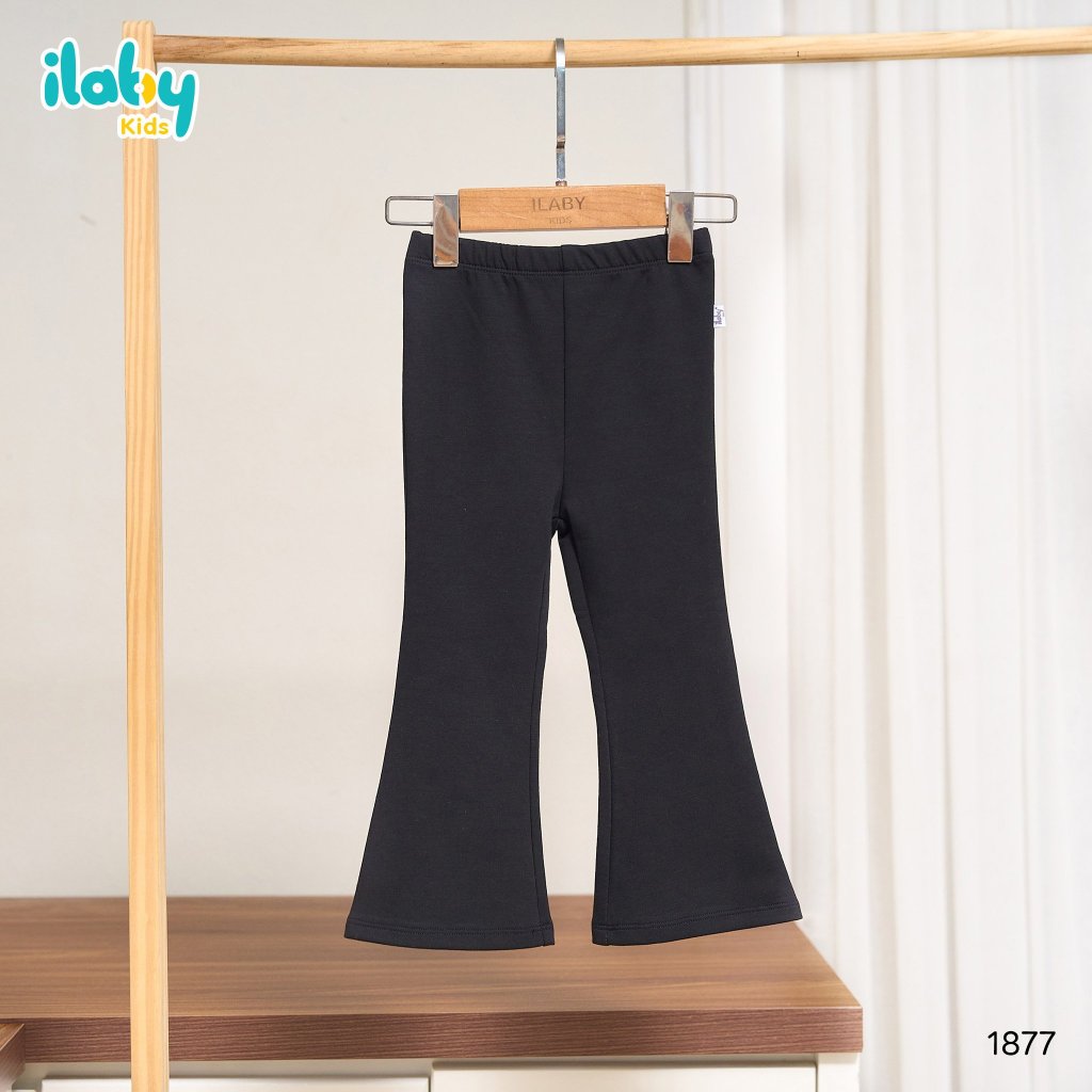 Quần legging cho bé gái ILABY ống loe chất liệu thun cotton co dãn 4 chiều, 3 màu cho bé 10-35kg