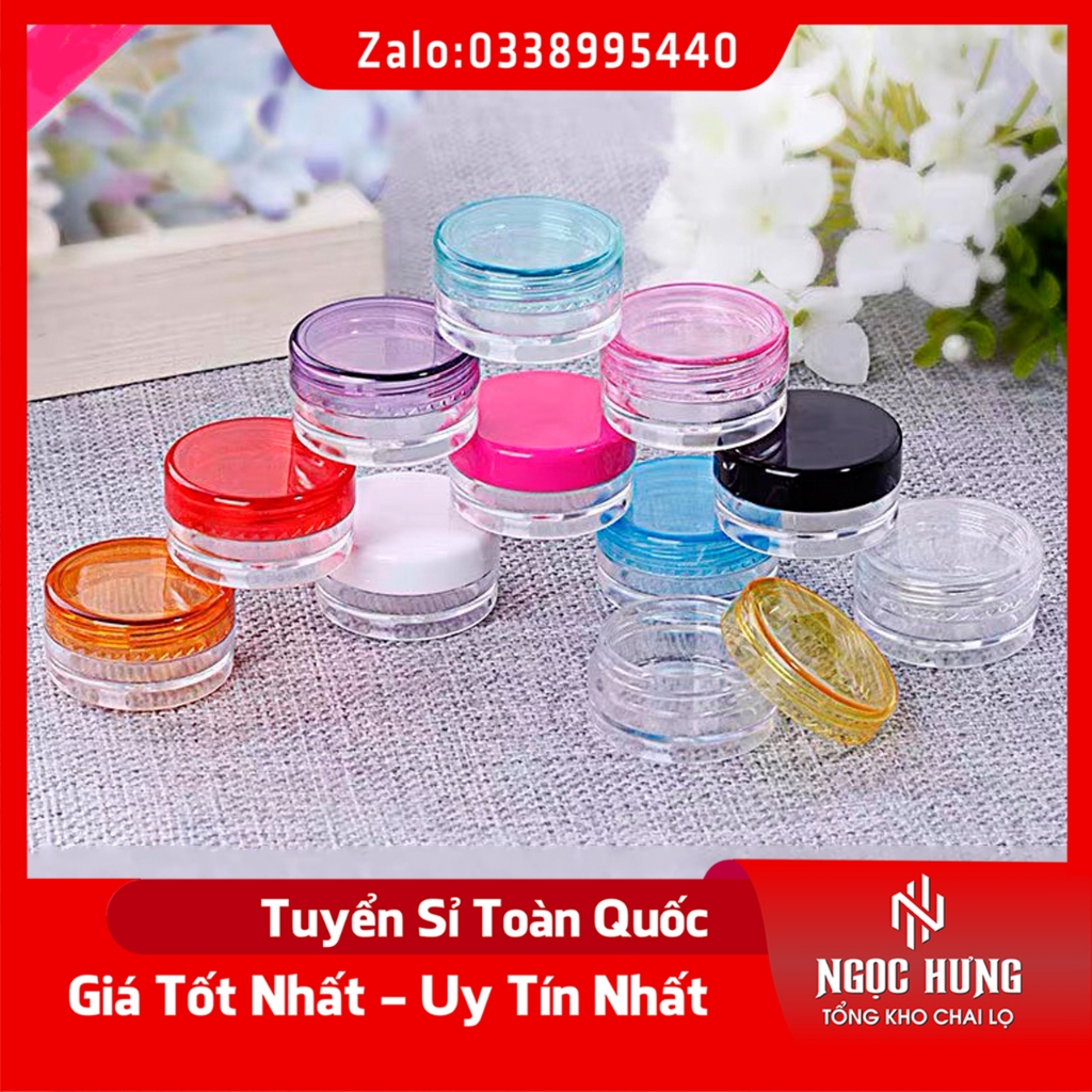 Hủ Chiết Kem, Hủ Nhựa Tròn Chiết Mỹ Phẩm 3g/5g/10g/20g, Hũ Đựng Kem Sang Chiếc Mỹ Phẩm Du Lịch