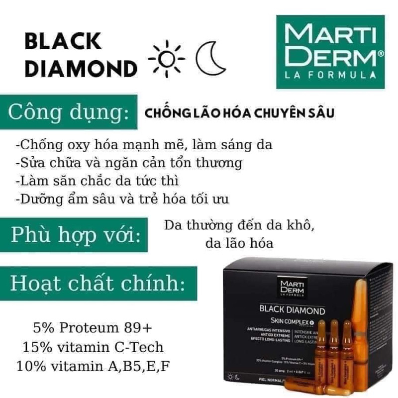 Tinh Chất dưỡng sáng da Ampoule Martiderm Black Diamond Skin Complex Advanced
