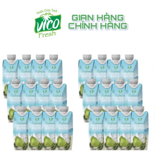 Thùng 24 Hộp nước dừa không đường nguyên chất Vico Natural 330ml