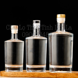 Chai thuỷ tinh bình thuỷ tinh đựng rượuu tròn vát cao cấp