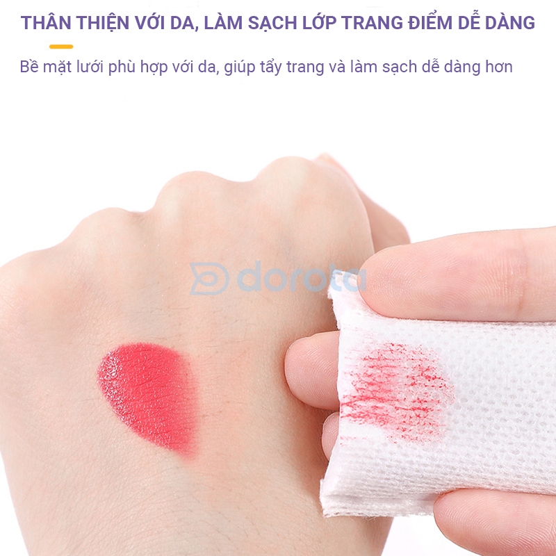 Bông tẩy trang 222 miếng cao cấp tặng thêm 6 miếng hai mặt cotton dày dặn BTT228