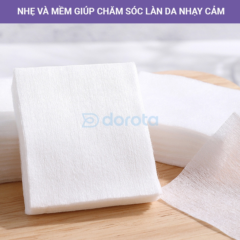 Bông tẩy trang 222 miếng cao cấp tặng thêm 6 miếng hai mặt cotton dày dặn BTT228