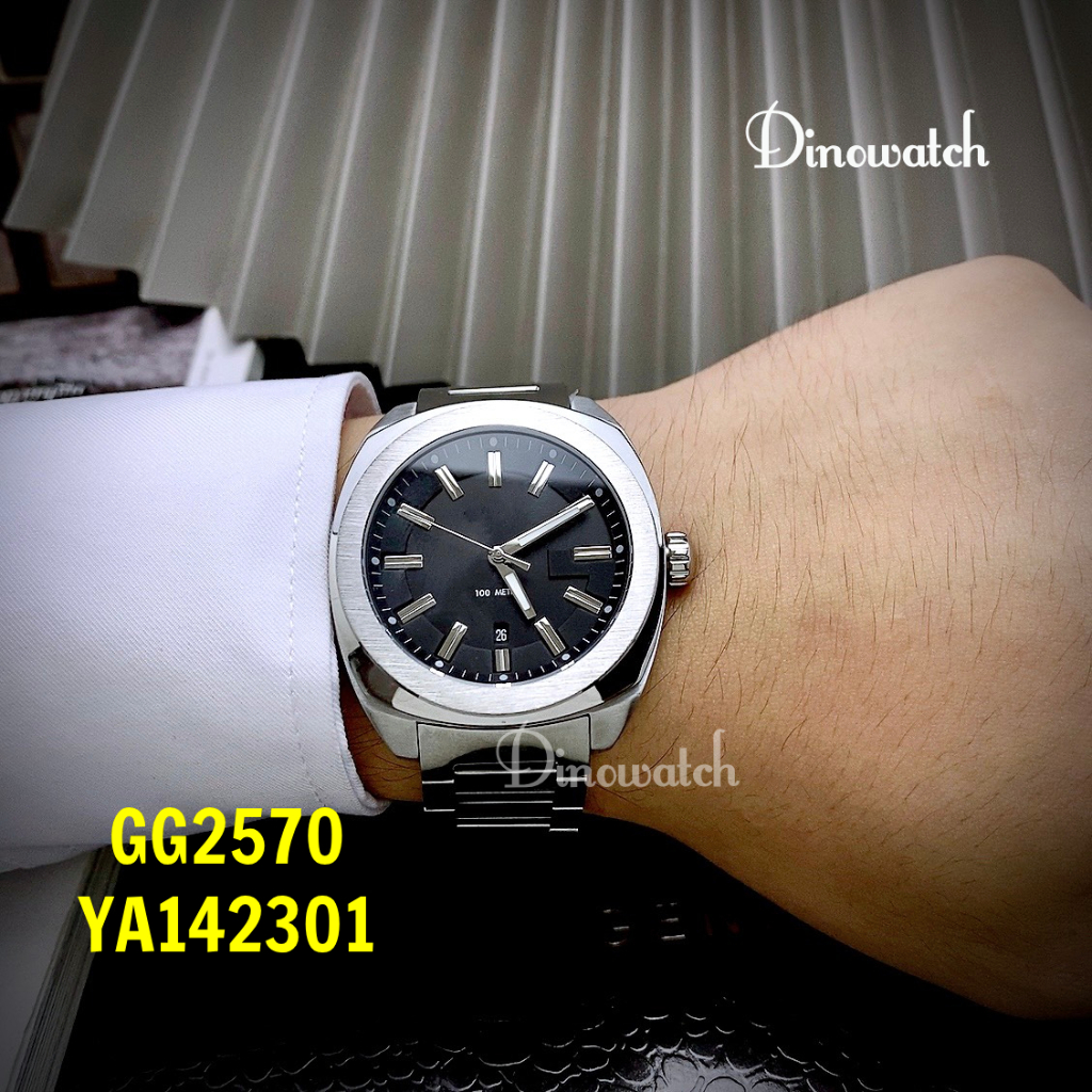 Đồng Hồ Nam GG2570 guchi YA142301 Silver, Size 41mm