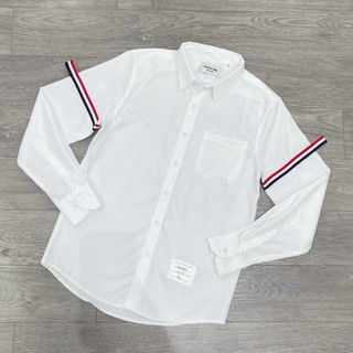 Áo Sơ Mi Thom Browne Dài Tay Màu Đen Chất Vải Cotton Lụa Cao Cấp hot trend