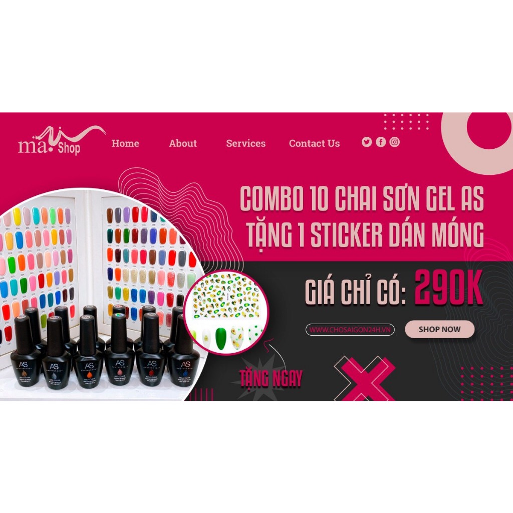 combo 10 chai sơn gel AS tặng kèm quà 0210