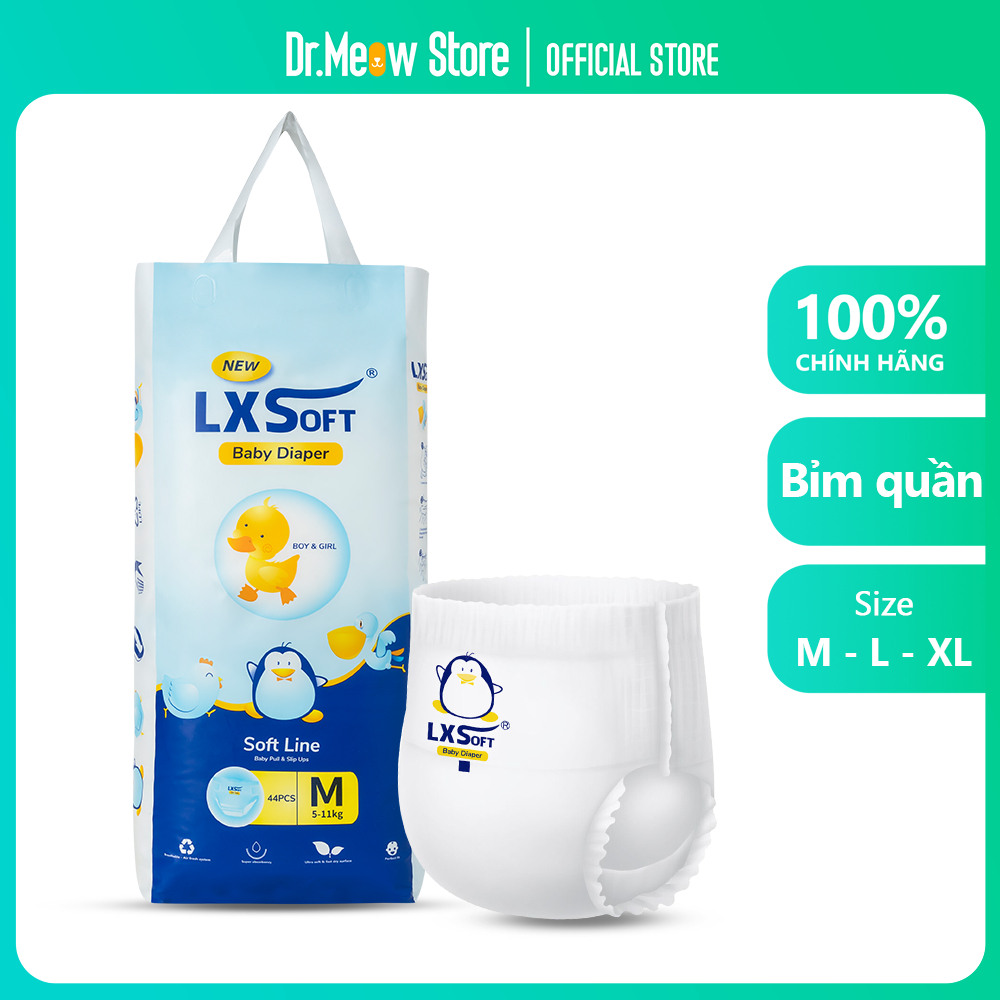 Bỉm dán/ quần LXSoft nhập khẩu Hàn Quốc - Siêu Thấm Hút, Mềm Mại, Khô Thoáng, Chống Hăm cho Bé