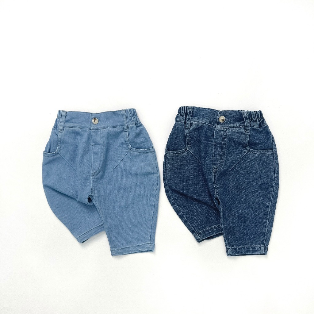 Quần Jeans Dài Cho Bé Dáng Baggy Cạp Chun Sau Thời Trang OBEBI Q159