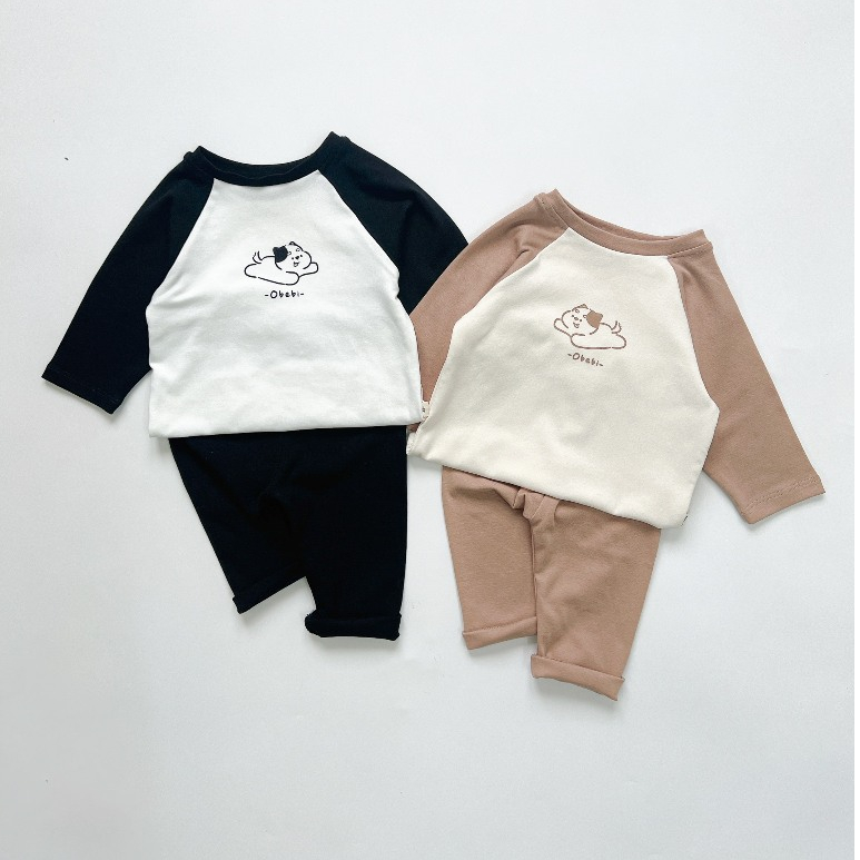 Bộ Dài Tay Cho Bé chất Cotton Hình Cún Bay Tinh Nghịch OBEBI BMN150