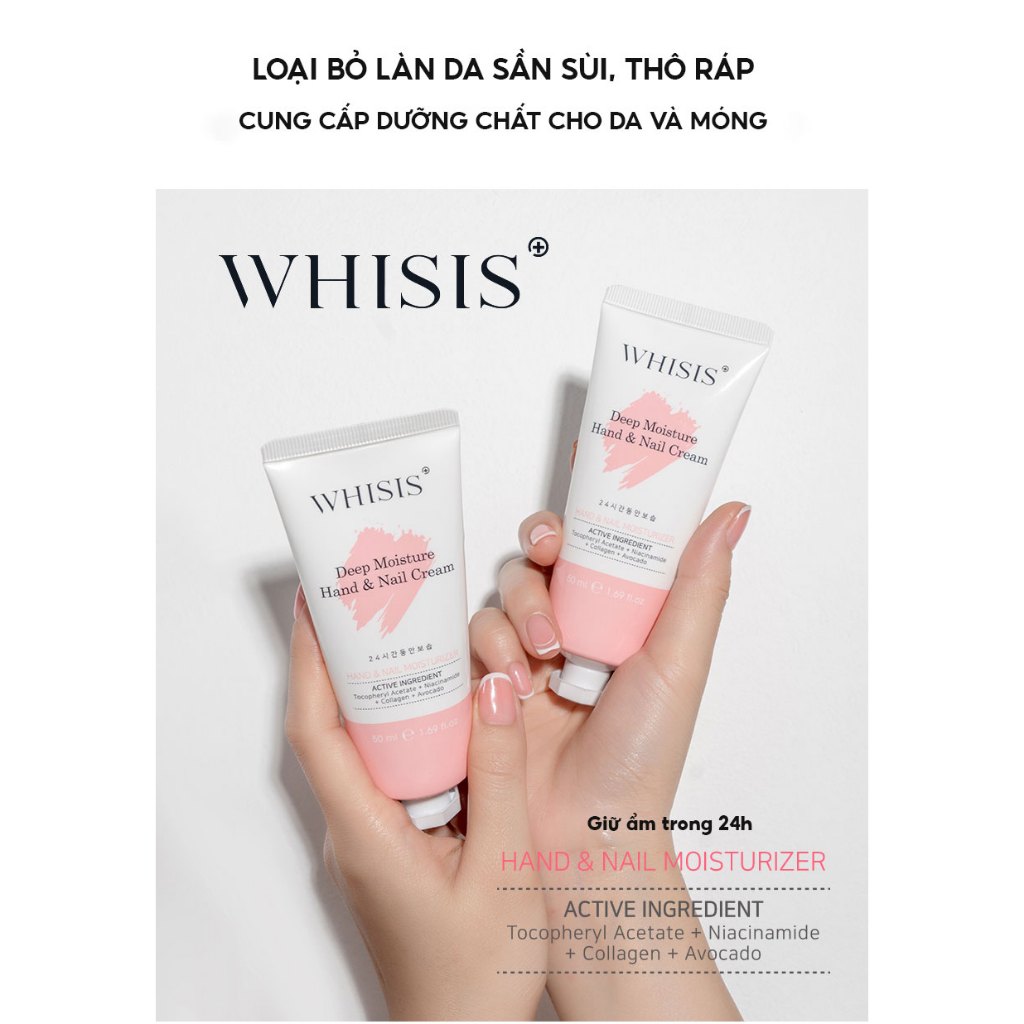 Kem Dưỡng Da Tay và Móng Mềm Mịn Hương Nước Hoa Whisis Deep Moisture Hand & Nail Cream Dưỡng Ẩm Dưỡng Sáng Phục Hồi 50ml