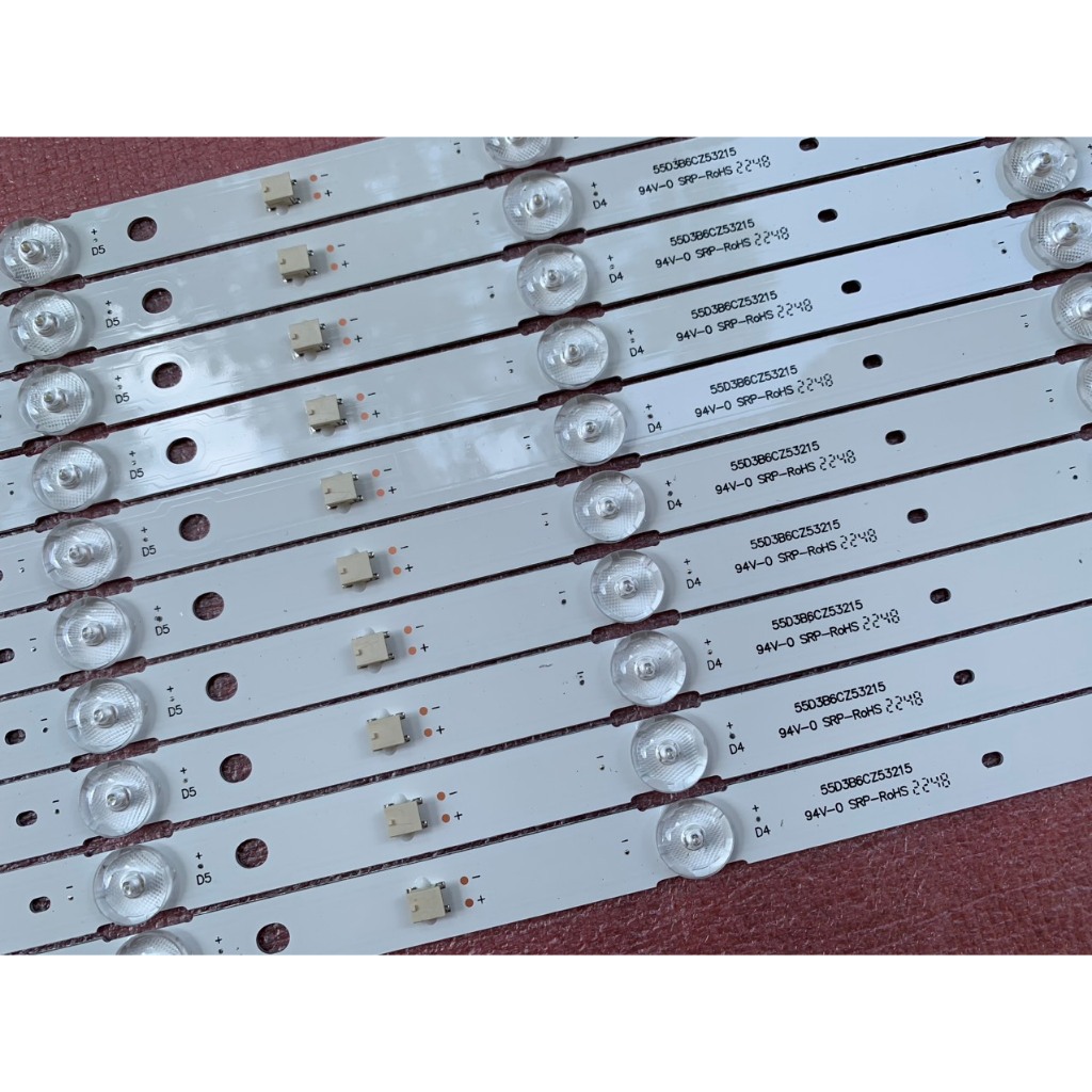 THANH LED TIVI SONY 55X8000G 55X7000G 55X7000F 55X7500F MỚI 100% BỘ 10 THANH MỖI THANH 6 BÓNG 3V DÀI 53cm