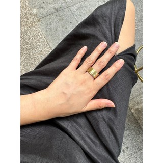 Nhẫn Tròn chạm sóng nước, nhẫn đồng vàng cho nam và nữ, nhẫn vàng thủ công