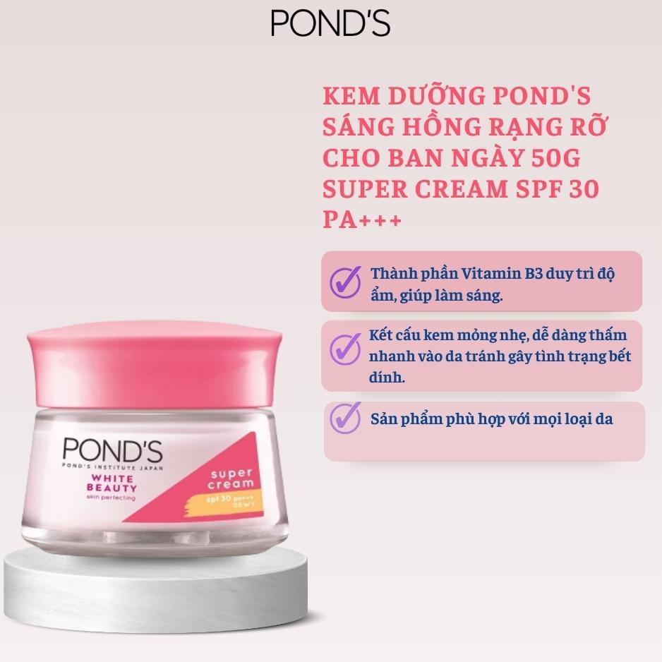 Kem dưỡng Pond's sáng hồng rạng rỡ cho ban ngày White Beauty Super Cream SPF 30 PA+++ 50g