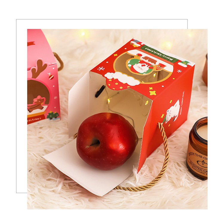 HỘP ĐỰNG BÁNH KẸO GIÁNG SINH HÌNH VUÔNG CÓ QUAI XÁCH