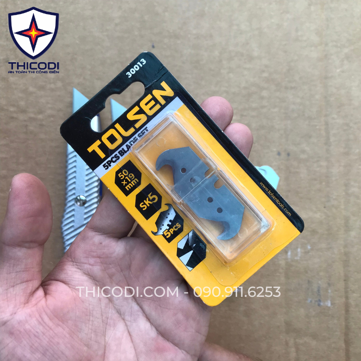 Dao rọc đa năng Cmart A0012 - Hộp 5 lưỡi dao mốc rọc cáp Tolsen 30013