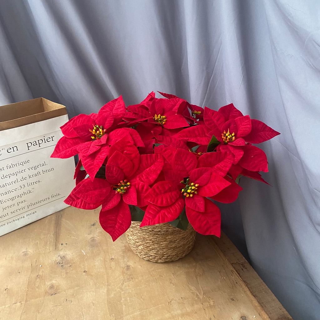 Hoa Giả, Hoa Trạng Nguyên Cành 5 Bông Chất Nhung Cao Cấp