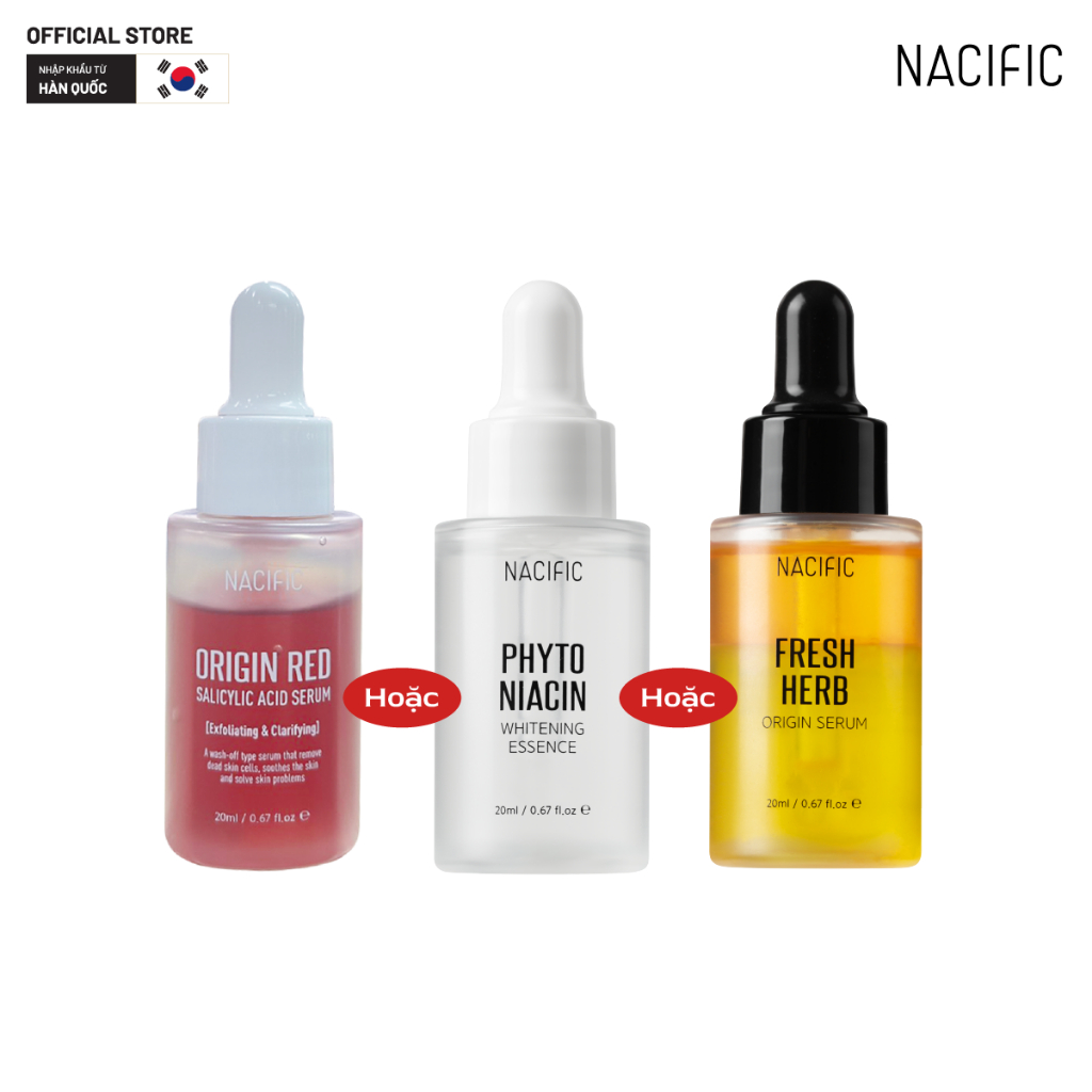 Nacific Fresh Herb Origin Serum 20ml & Origin Red Salicylic Acid Serum 20ml & Phyto Niacin Whitening 20ml
