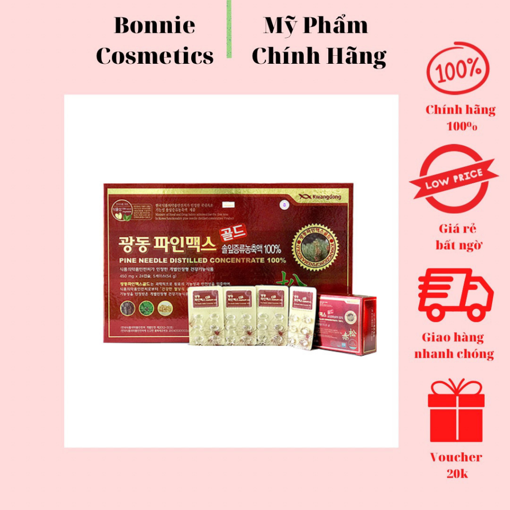Tinh dầu thông đỏ Kwangdong hỗ trợ sức khỏe lưu thông tuần hoàn máu 120 viên - BonnieCosmetics