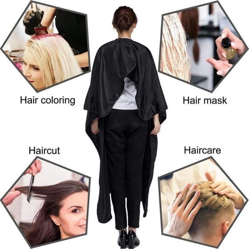 Áo choàng cắt tóc Chất liệu vải bình thường 🍟 màu đen trơn mềm, bền đẹp  chuyên dụng cho salon