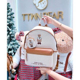 ‼ sẵn hàng ‼ ttwn bear balo gấu trắng canvas new size 38cm tn3450