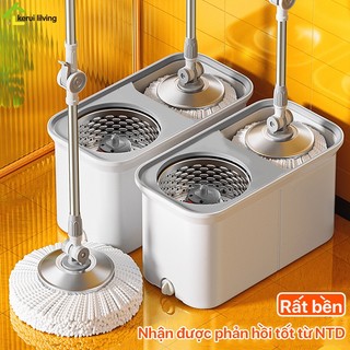 Cây lau nhà NAGO,Bộ cây lau nhà xoay 360 độ có thể tháo rời lồng vắt,Chổi lau nhà thông minh 360 độ.