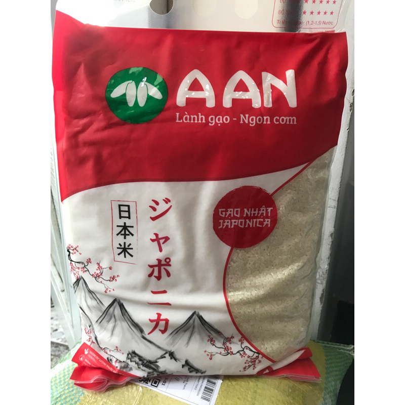 Gạo nhật hạt tròn túi 5kg Aan dẻo nhiều