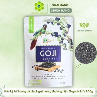 Hắc kỷ tử hoang dã black goji berry Organic Life 200g, hắc kỷ tử hữu cơ organic