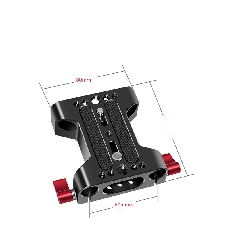 Đế Đũa Gắn Máy Ảnh Base Plate 15mm Kim Loại Cao Cấp