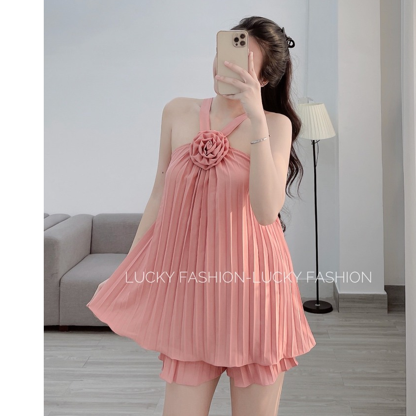 Sét yếm hai Dây Dập Ly_Quần Đùi Bao Mát cho mùa hè 7 màu_ảnh thật