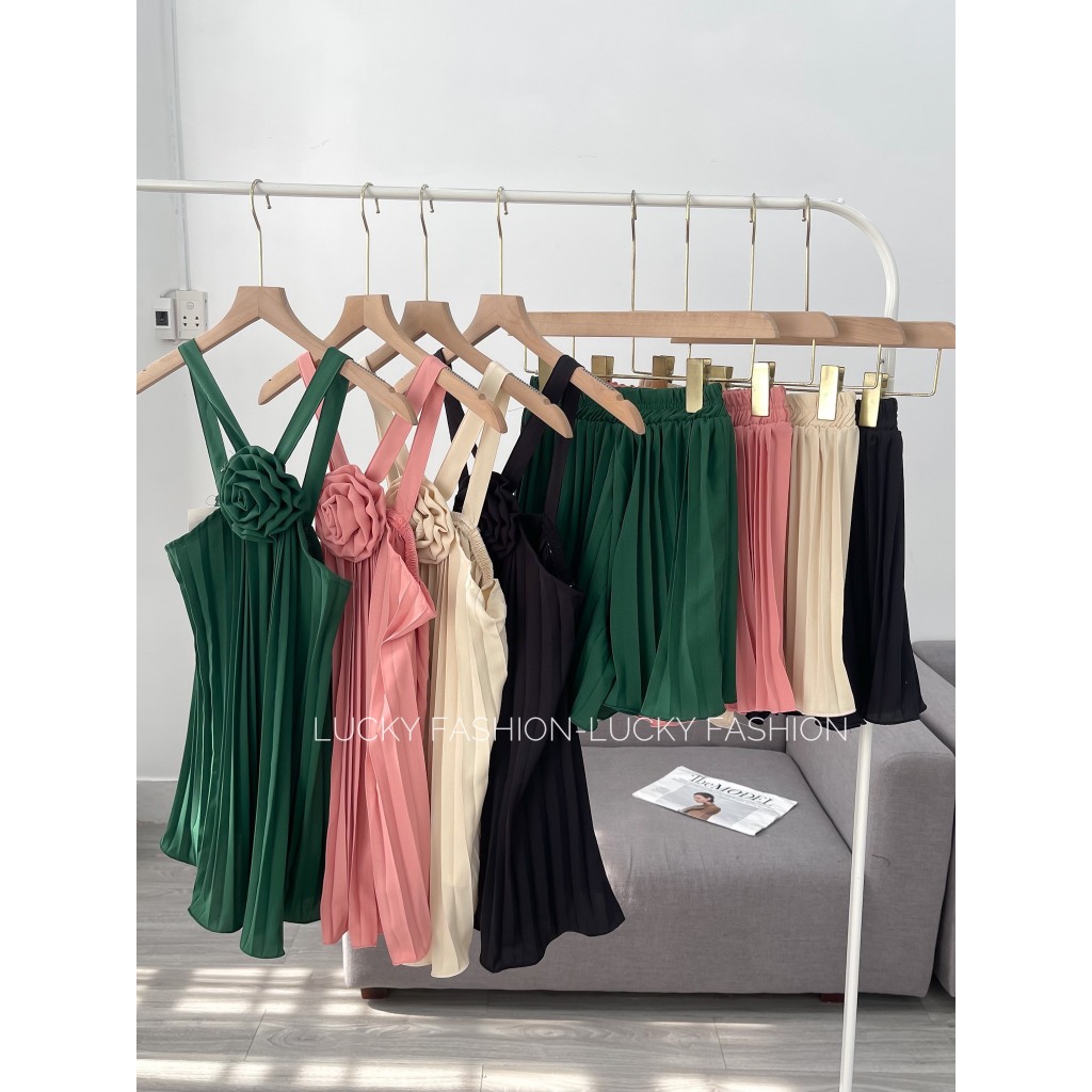 Sét yếm hai Dây Dập Ly_Quần Đùi Bao Mát cho mùa hè 7 màu_ảnh thật