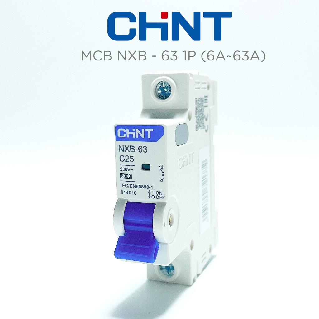 Aptomat MCB 1 Pha NXB-63 Chint 6A, 10A, 16A, 25A, 32A, 40A, 50A