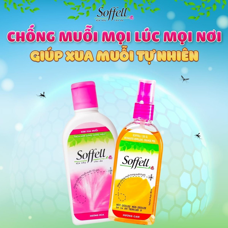 Soffell (kem bôi - xịt) giúp chống muỗi cho bé