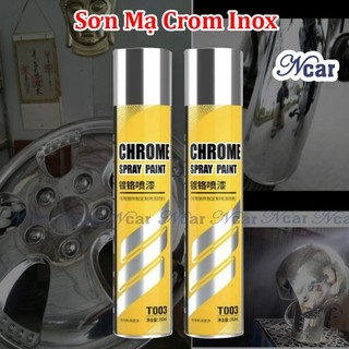 Sơn bạc mạ crom inox sơn xịt mạ chrome sáng bóng 350ml - chai sơn mạ siêu bóng chống rỉ sét
