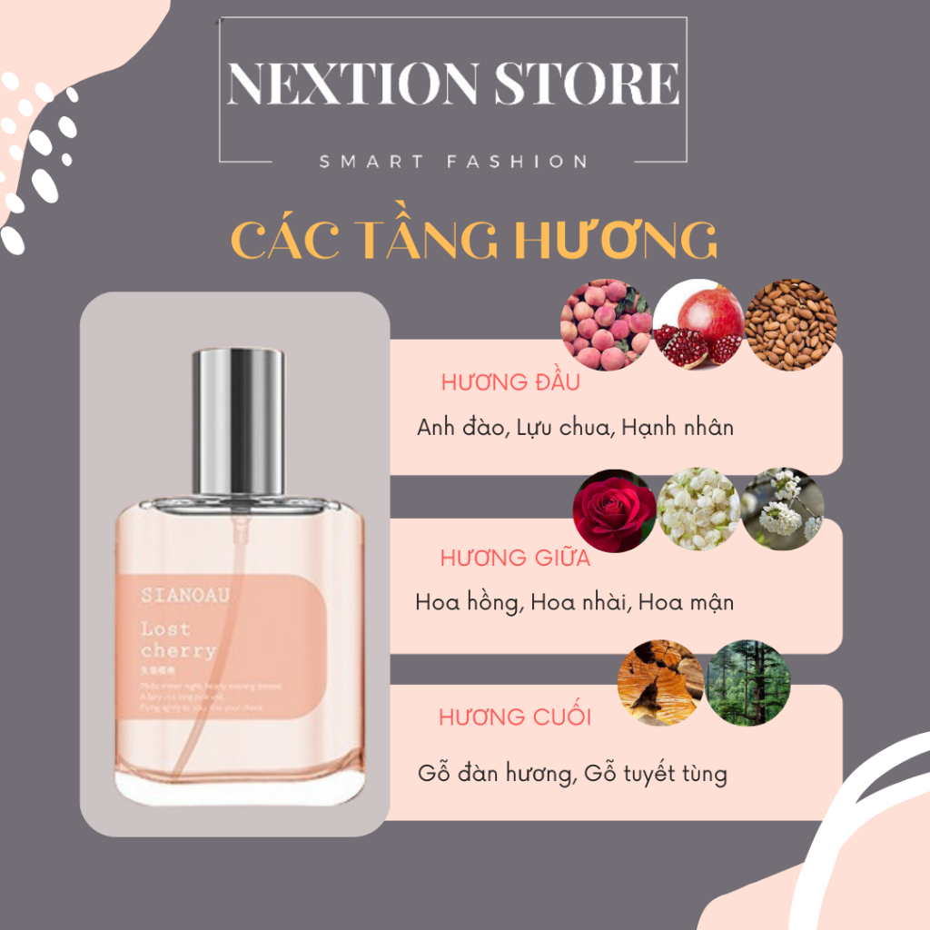 Nước hoa mini Sianoau 30ml hương thơm ngọt ngào hoa cỏ phương Đông.