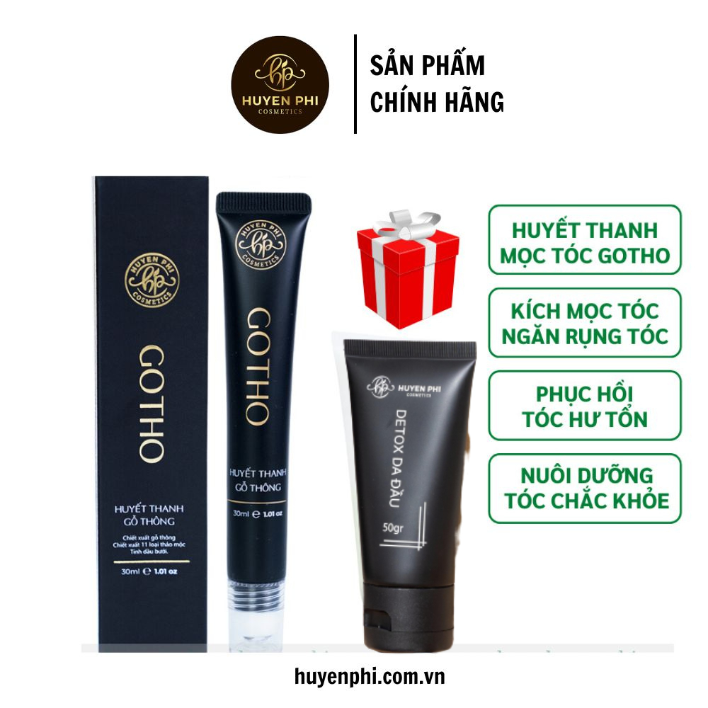 Lăn mọc tóc Gotho Huyền Phi huyết thanh gỗ thông kích mọc tóc tặng kèm 1 tẩy da chết da đầu