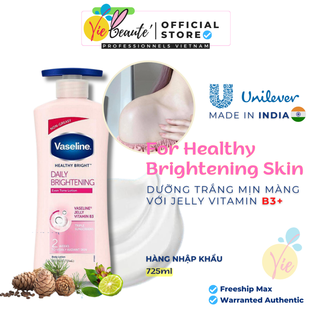 Sữa Dưỡng Thể Vaseline Healthy White UV Lightening Body Lotion dưỡng da sáng khỏe 725ml