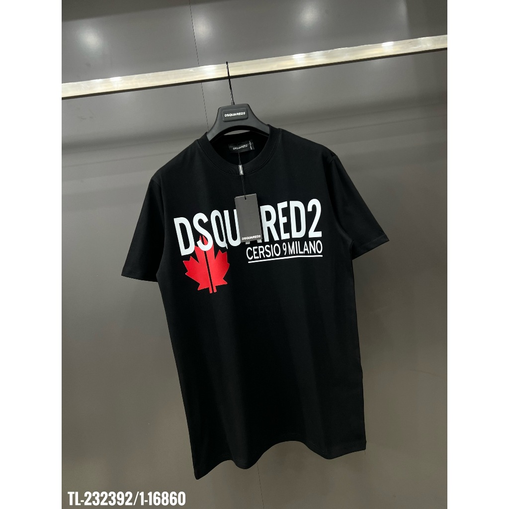 Áo thun nam nữ DSQ họa tiết lá phong rẽ đôi siêu đẹp - áo phông ngắn tay giá rẻ
