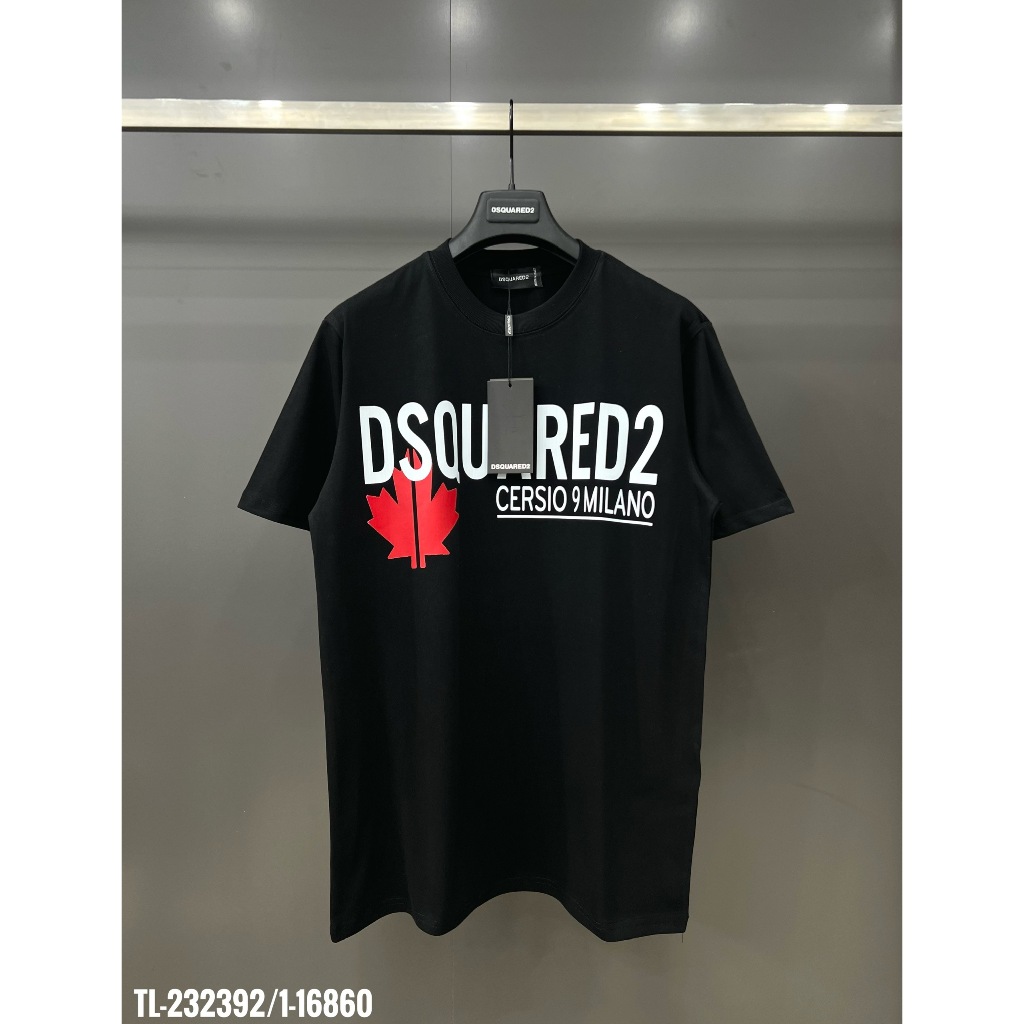 Áo thun nam nữ DSQ họa tiết lá phong rẽ đôi siêu đẹp - áo phông ngắn tay giá rẻ