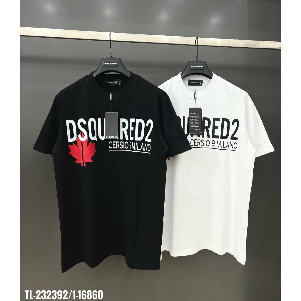 Áo thun nam nữ DSQ họa tiết lá phong rẽ đôi siêu đẹp - áo phông ngắn tay giá rẻ