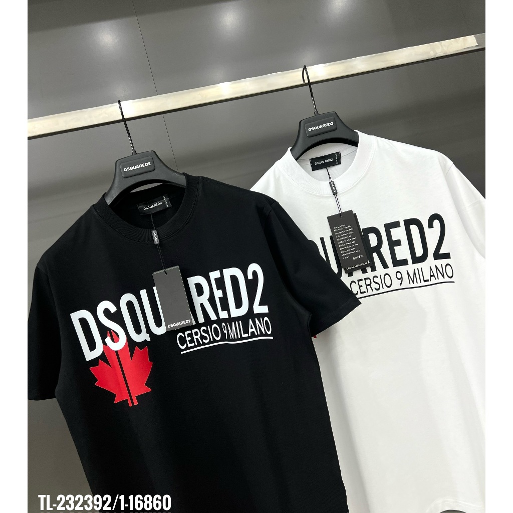 Áo thun nam nữ DSQ họa tiết lá phong rẽ đôi siêu đẹp - áo phông ngắn tay giá rẻ