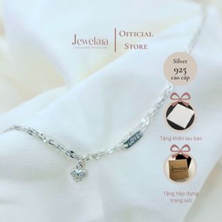 Lắc tay Bạc 925 Jewelara charm trái tim