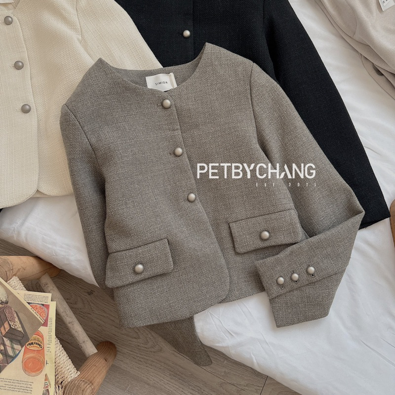 Petbychang - Áo khoác dạ nắp túi cúc bạc style tối giản Hàn quốc, hàng loại 1 đẹp từ phom tới chất liệu vải