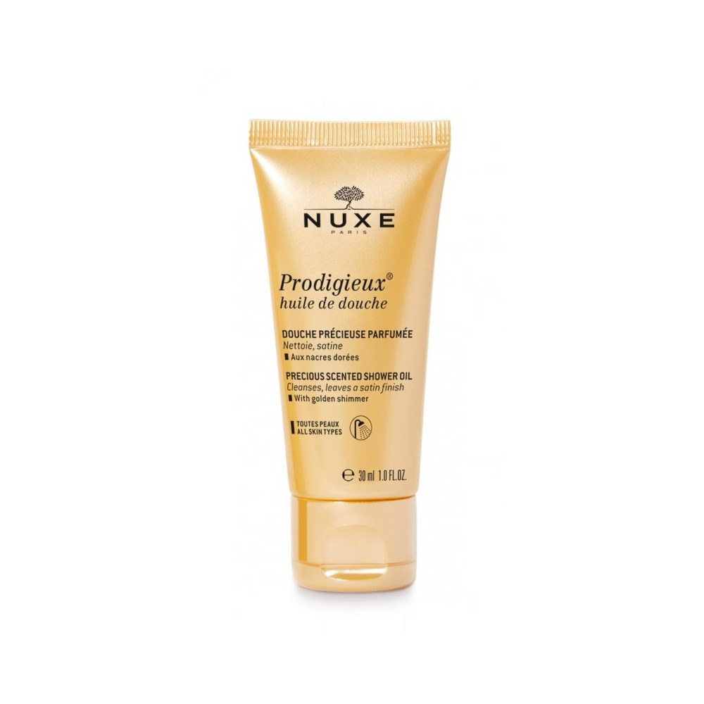 Gel tắm tạo bọt hương nước hoa Pháp Nuxe Shower Gel Prodigieux® 30ml rất thơm và dai mùi, thơm tinh tế kiểu Pháp